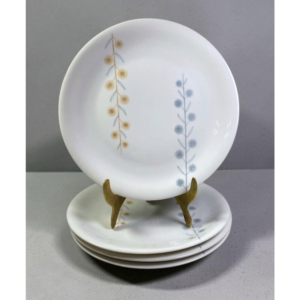 Vintage KPM Krister Germany Floral Salad Dessert Plates Set 4 China 7.75